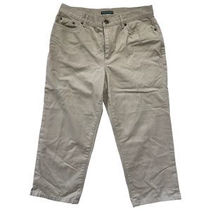 Ralph Lauren Jeans Company Beige Tan Cotton Capri Pants 6 *